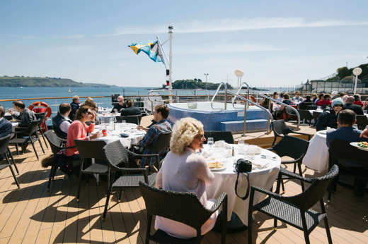 Enjoying the sunshine on deck