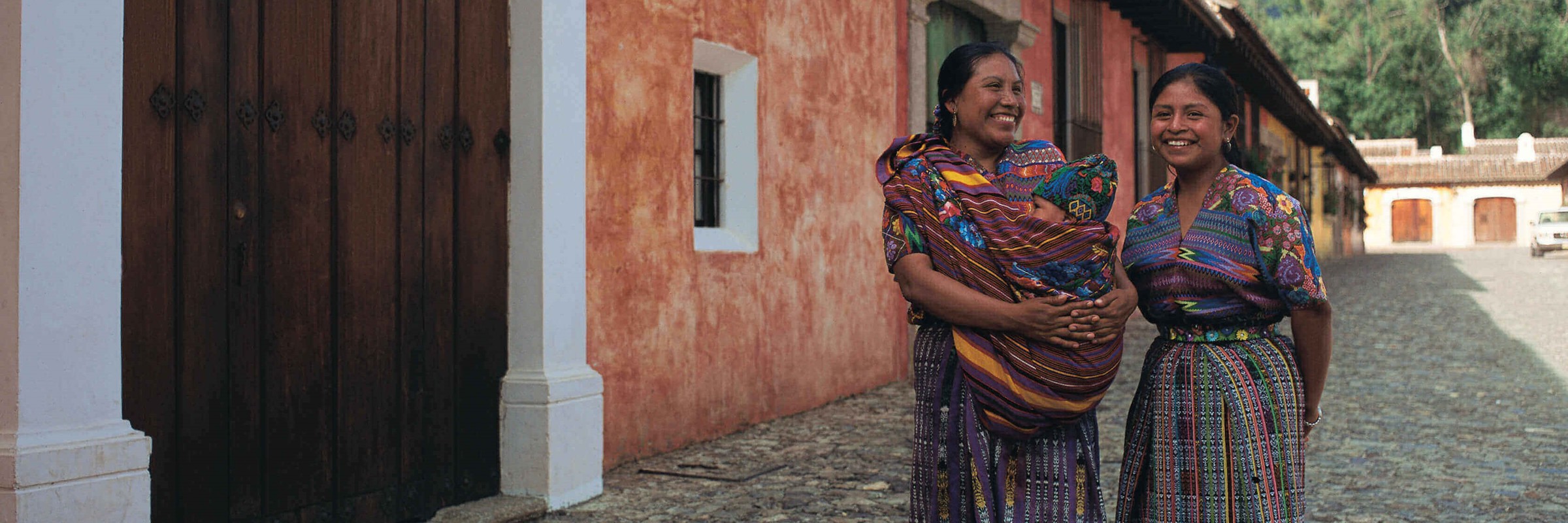 Antigua ladies in local weavings
