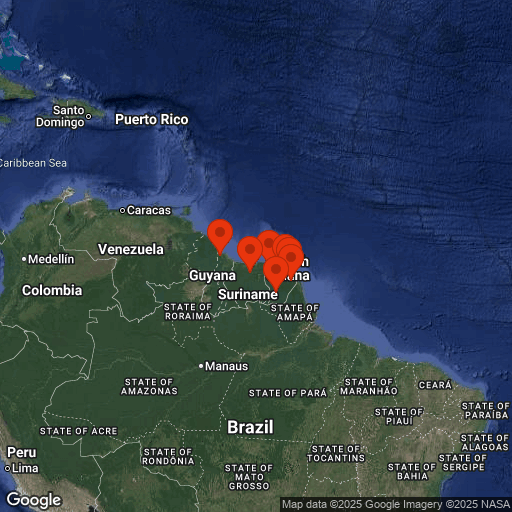 Map of Guyane